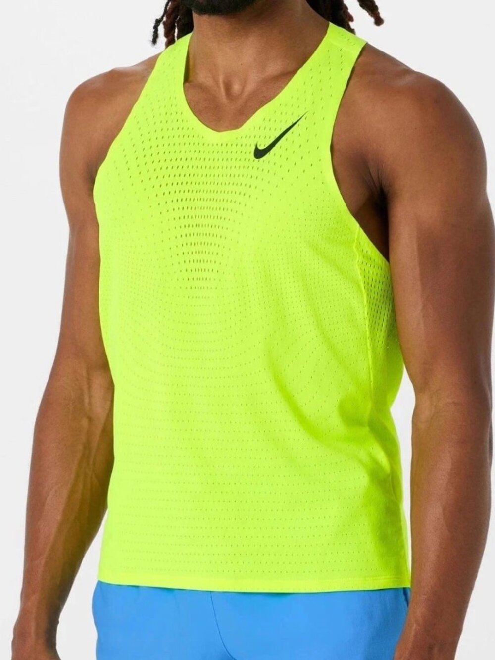 Nike AeroSwift Dri-FIT ADV Singlet Volt Green Men's Size M FN4231-702